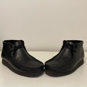 Clarks Black Leather Wallabee Chukka Boots